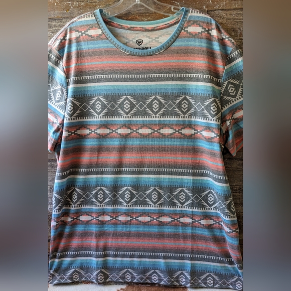 NWT Rock and Roll Denim Aztec Print Tee - Picture 7 of 15
